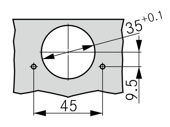 Keukenscharnier Tiomos NIGHT verzonken inliggend 45 mm - Afbeelding 4