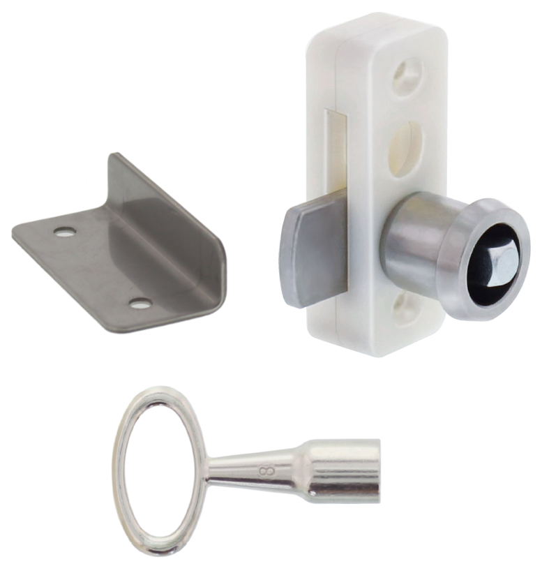 Kastsluiting opbouw compleet ten behoeve van 20 mm kastdeuren