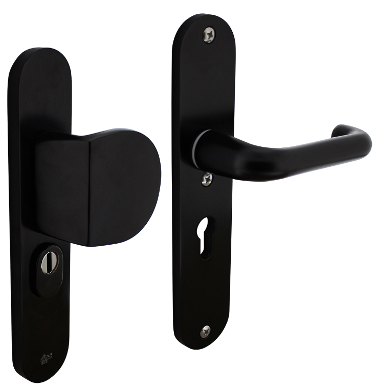 Intersteel Veiligheidsbeslag PC72 met kerntrek beveiliging greep/kruk SKG3 Aluminium Zwart