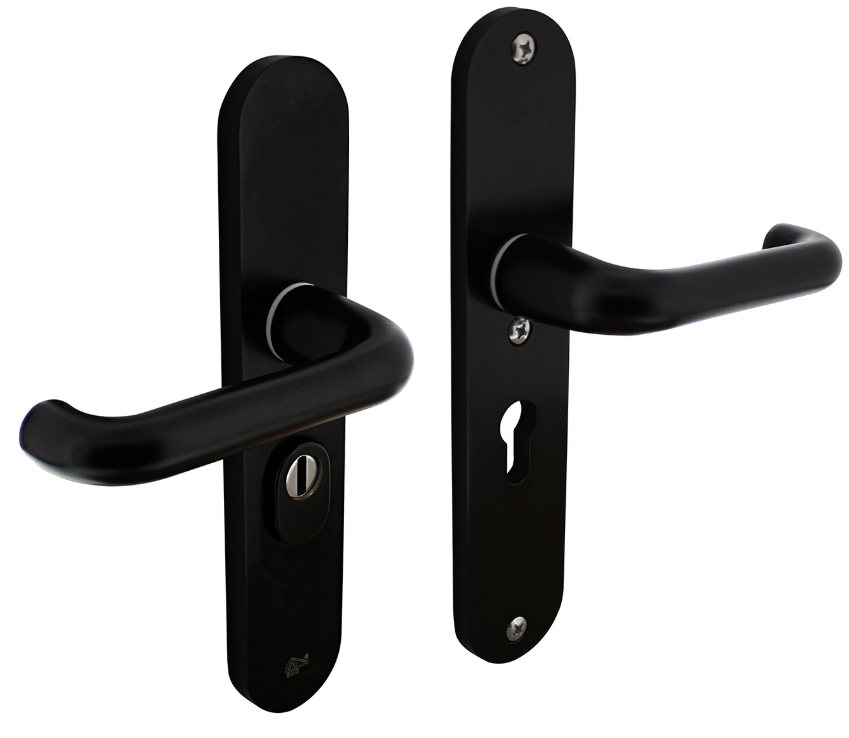 Veiligheidsbeslag met kerntrek beveiliging kruk/kruk SKG*** PC72 Aluminium Zwart