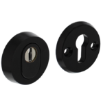 SKG3 Veiligheid-rozet rond met kerntrek beveiliging aluminium zwart