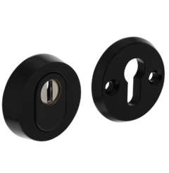 SKG3 Veiligheid-rozet rond met kerntrek beveiliging aluminium zwart