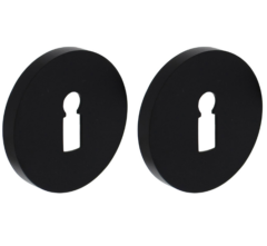 2 Sleutelplaatjes ø55x8mm Aluminium Zwart