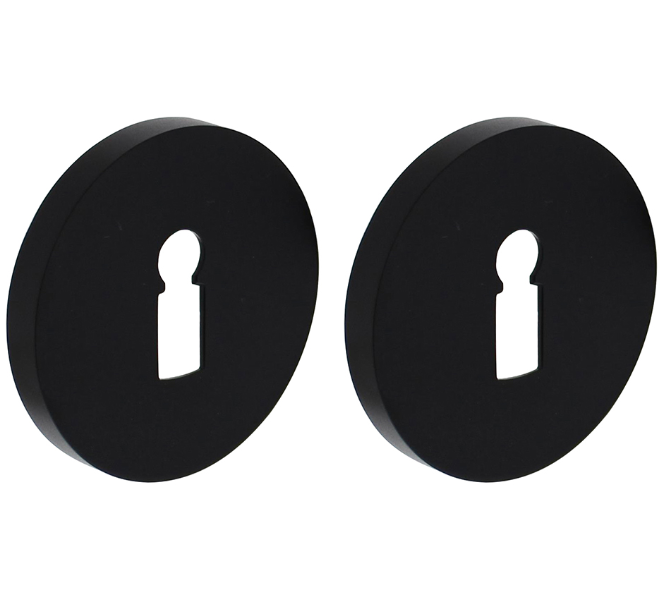 2 Sleutelplaatjes ø55x8mm Aluminium Zwart