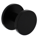 Voordeurknop Plat Ø55 mm op ronde achterplaat Aluminium Zwart
