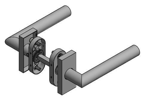 Deurklink BASICS LB7-19/Q32G op rechthoekig rozet mat zwart - Afbeelding 4
