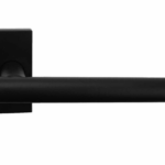 Deurklink BASICS LB7-19/Q32G op rechthoekig rozet mat zwart