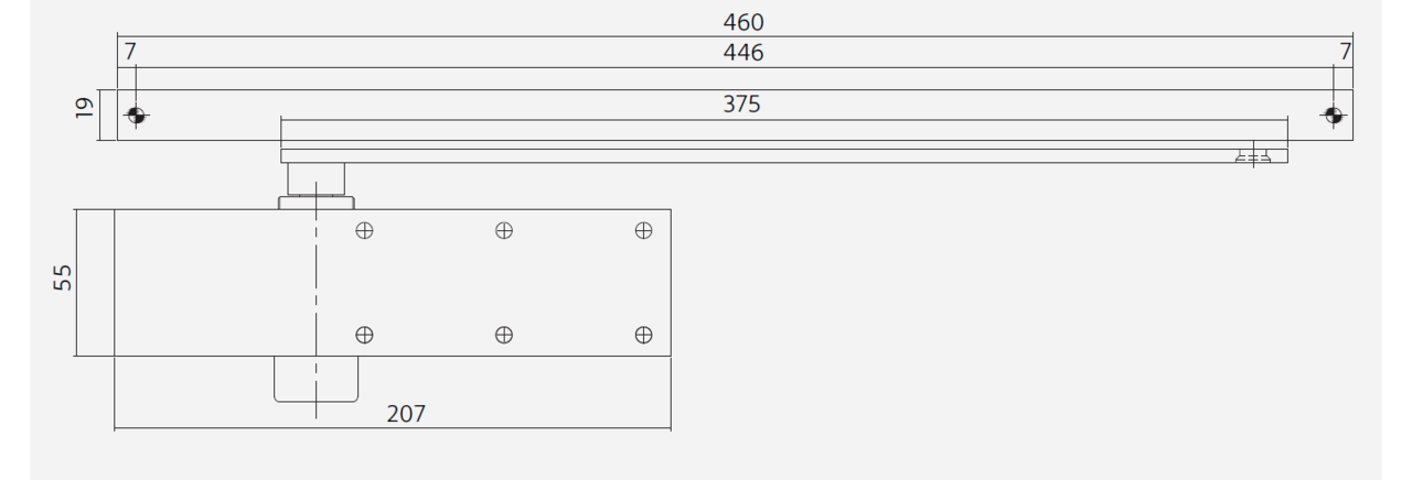 Intersteel deurdranger met glijarm 124 207x55x40 sluitkracht 3 zwart - Afbeelding 2