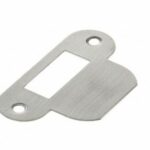 Sluitplaat voor loopslot tbv woningbouwsloten, afgerond met korte lip rvs