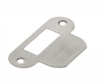 Sluitplaat voor loopslot tbv woningbouwsloten, afgerond met korte lip rvs