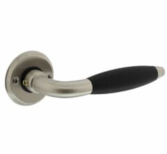 Deurkruk Antonnet met rozet ø50x5mm schroefgat mat nikkel