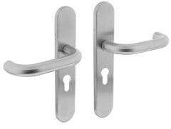 Deurkruk Rond op verdekt schild Ovaal PC72 mm RVS