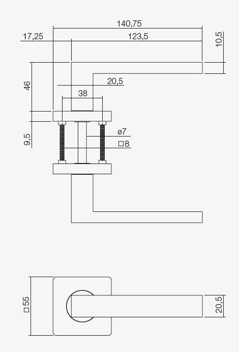 Intersteel Deurkruk Hera Op Vierkant Rozet Wit
