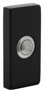 Beldrukker rechthoekig verdekt 65x30x10mm RVS/Mat Zwart