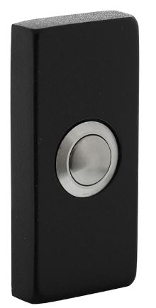 Beldrukker rechthoekig verdekt 65x30x10mm RVS/Mat Zwart