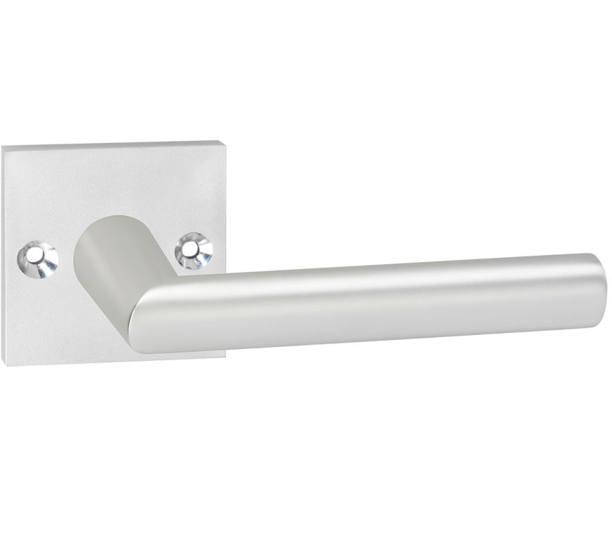 Deurklink London op vierkant rozet aluminium F1