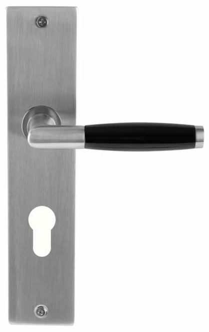 Deurklink Ton Model Massief rvs/Kunststof Op langschild PC55