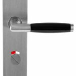 Deurkruk Ton Model Massief RVS/Kunststof Op Schild WC63/8