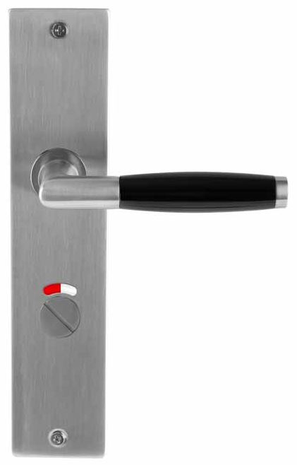 Deurkruk Ton Model Massief RVS/Kunststof Op Schild WC63/8