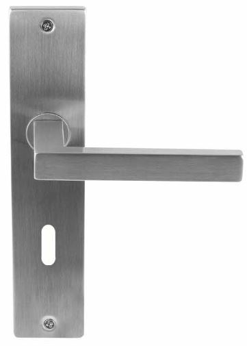 Deurkruk Basis Vierkant RVS Op Schild SL56