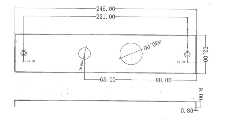 Deurklink Basis vierkant rvs Op langschild WC63/8 - Afbeelding 2