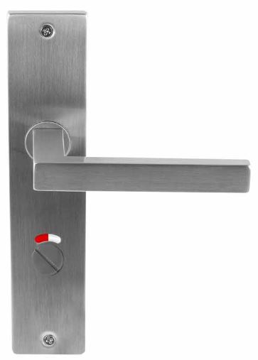 Deurkruk Basis Vierkant RVS Op Schild WC63/8