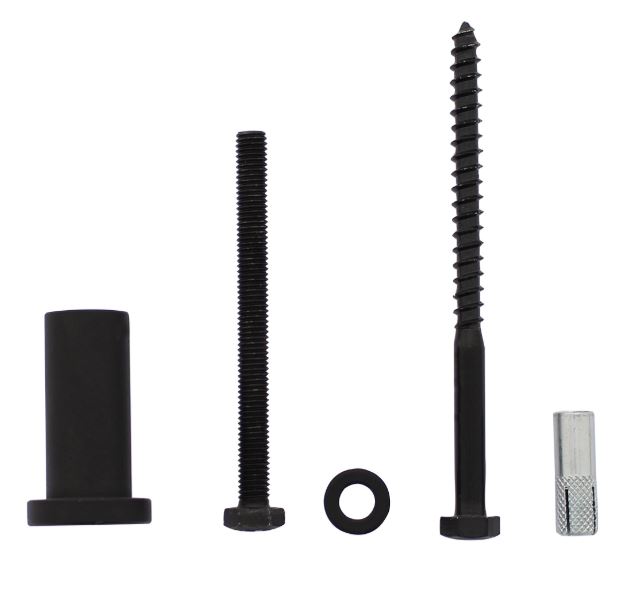 Intersteel set van 5 verlengde, ronde steunen 50mm tbv rail schuifdeursysteem, mat zwart