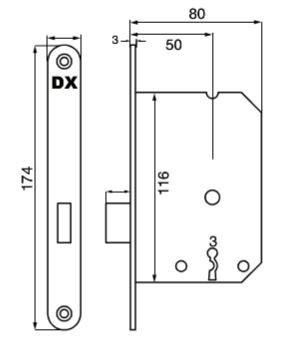 Dulimex kastslot met zwarte voorplaat - Afbeelding 3