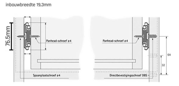 Paar ladegeleiders volledig uittrekbaar 101 cm - Afbeelding 2