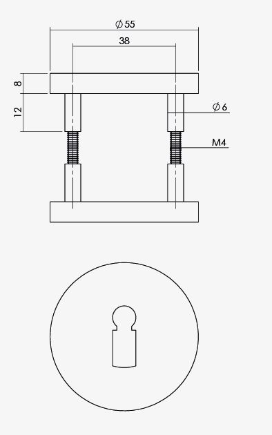 Intersteel sleutelplaatjes ø55x8mm aluminium zwart - Afbeelding 2