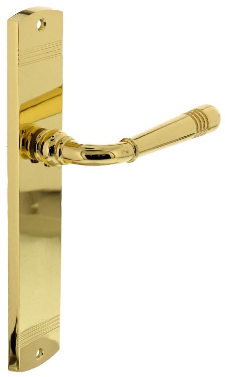 Intersteel Deurkruk Helena op schild blind messing gelakt