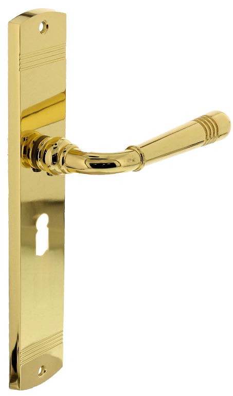 Intersteel Deurkruk Helena op schild SL56 Messing Gelakt