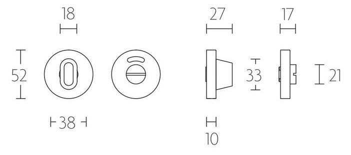 WC-Sluiting Rond 52 mm rvs - Afbeelding 2