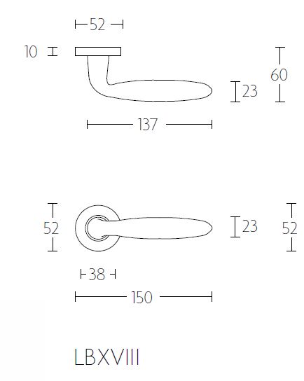 Deurklink Sigaar model op ronde rozet mat rvs - Afbeelding 2