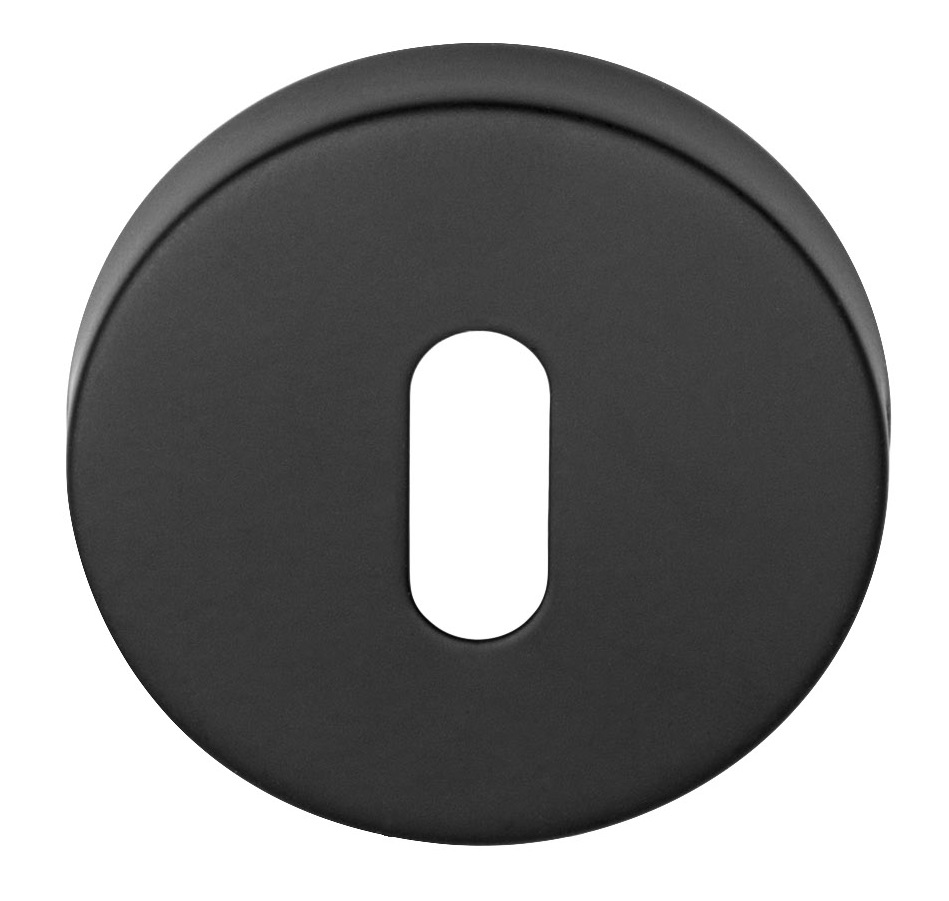 Sleutelplaatje Rond Mat RVS/Zwart