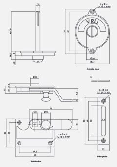 Intersteel WC-overslag met bocht rood / groen mat zwart