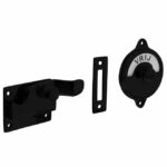 WC-overslag met bocht en tekst “VRIJ / BEZET” mat zwart