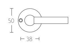 Deurklink L-Model glans nikkel Met Rond rozet - Afbeelding 2