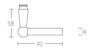 Deurklink L-Model glans nikkel Met Rond rozet - Afbeelding 3