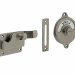 WC-overslag met bocht en tekst “VRIJ / BEZET” nikkel mat