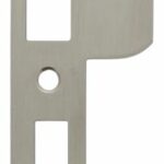 Sluitplaat 127x23x1,5mm afgerond met korte lip DIN links rvs