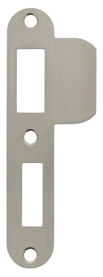 Sluitplaat 127x23x1,5mm afgerond met korte lip DIN links rvs