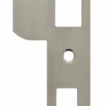 Sluitplaat 192x25x1,5mm afgerond met korte lip DIN rechts rvs