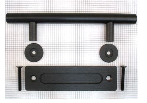 Set schuifdeurgrepen buisgreep / infreesgreep mat zwart - Afbeelding 3