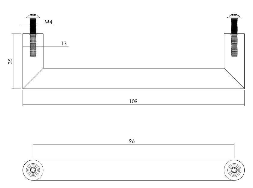 Intersteel Meubelgreep hoek 90° zwart 96 mm - Afbeelding 2