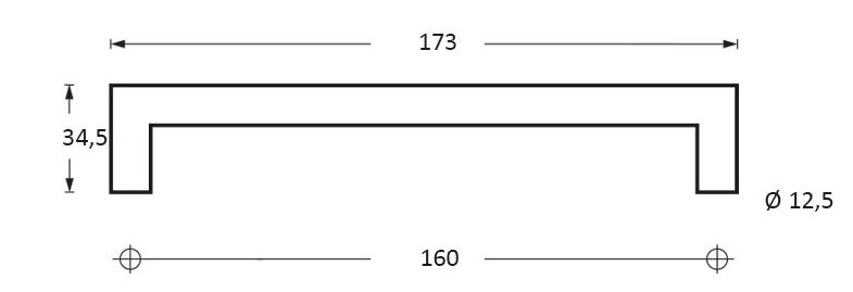 Intersteel Meubelgreep hoek 90° zwart 160 mm - Afbeelding 2