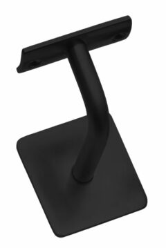 Leuninghouder gebogen vierkant hol zwart