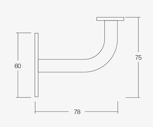 Intersteel Leuninghouder gebogen vierkant vlak zwart - Afbeelding 2