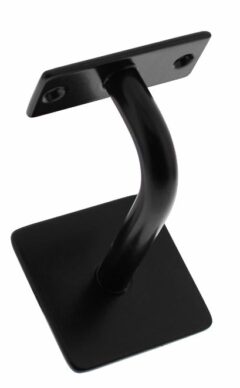 Leuninghouder gebogen vierkant vlak zwart