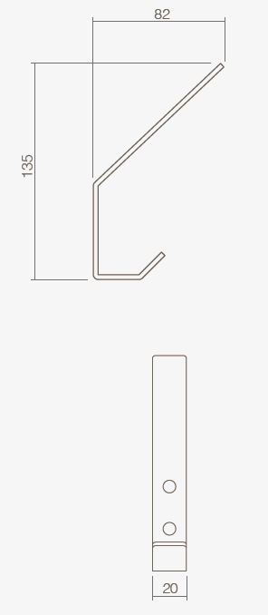 Kapstokhaak gebogen zwart